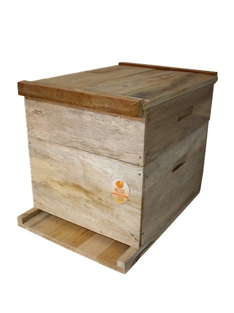 Colméia Langstroth em madeira Farinha Seca (Ninho fundo móvel + melgueira)